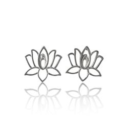 BRINCO FLOR DE LOTUS VAZADA LISA - New prata e cia