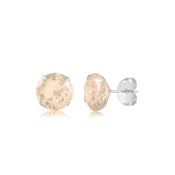 BRINCO ZIRCONIA REDONDO NUDE 6MM - New prata e cia