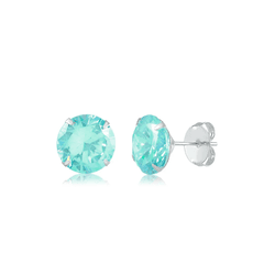 BRINCO ZIRCONIA REDONDO VERDE-AGUA 6MM - New prata e cia