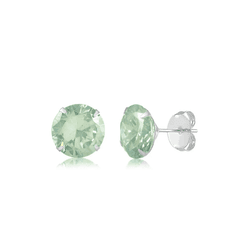 BRINCO ZIRCONIA REDONDO VERDE CLARO 6MM - New prata e cia
