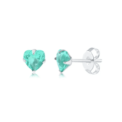 BRINCO ZIRCONIA CORACAO AZUL CLARO 6MM - New prata e cia