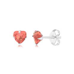 BRINCO ZIRCONIA CORACAO VERMELHO 5MM - New prata e cia