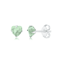 BRINCO ZIRCONIA CORACAO VERDE CLARO 5MM - New prata e cia