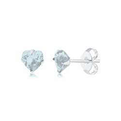 BRINCO ZIRCONIA CORACAO AZUL CLARO 5MM - New prata e cia