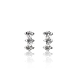 BRINCO TRES ZIRCONIAS - New prata e cia