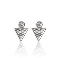BRINCO TRIANGULO TRABALHADO COM ZIRCONIA - New prata e cia