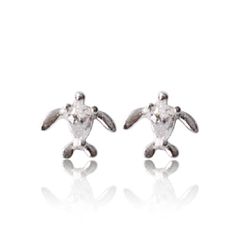 BRINCO MINI TARTARUGA ZIRCONIA - New prata e cia