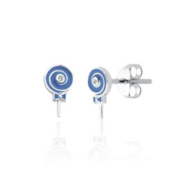 BRINCO INFANTIL LOLLIPOP AZUL COM ZIRCONIA - New prata e cia