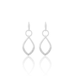 BRINCO LOSANGO VAZADO COM ZIRCONIA - New prata e cia