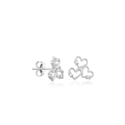 BRINCO TRES CORACOES COM DETALHE ZIRCONIA - New prata e cia