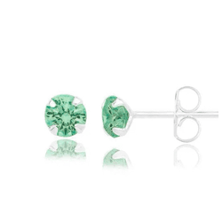 BRINCO ZIRCONIA REDONDO VERDE-AGUA 5MM - New prata e cia