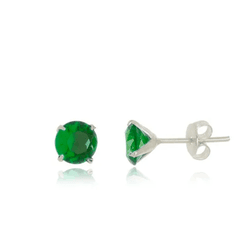 BRINCO ZIRCONIA REDONDO VERDE 5MM - New prata e cia