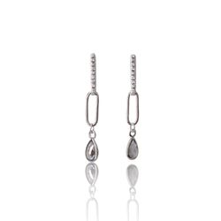 BRINCO PENDURADO GOTA ZIRCONIA - New prata e cia