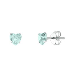 BRINCO ZIRCONIA CORACAO VERDE CLARO 5MM - New prata e cia