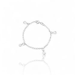 PULSEIRA INFANTIL 4 ZIRCONIA CRISTAL PRATA 925 - New prata e cia