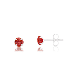 BRINCO ZIRCONIA REDONDO VERMELHO 3MM - New prata e cia
