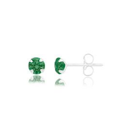 BRINCO ZIRCONIA REDONDO VERDE 4MM - New prata e cia