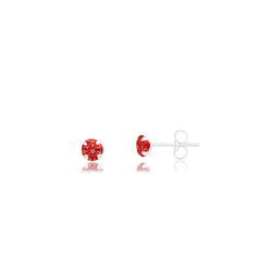 BRINCO ZIRCONIA REDONDO VERMELHO 2MM - New prata e cia