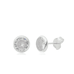 BRINCO ZIRCONIA REDONDO INGLESA 5MM - New prata e cia