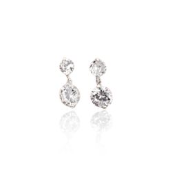 BRINCO ZIRCONIA DUPLO 9MM - New prata e cia