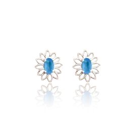 BRINCO FLOR TRABALHADA ZIRCONIA - New prata e cia