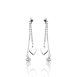 BRINCO CORRENTE DUPLA CORACAO VAZADO / ZIRCONIA - New prata e cia