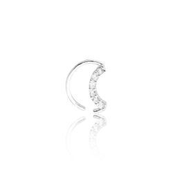 PIERCING MEIA LUA CRAVEJADO - New prata e cia