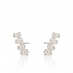 BRINCO EAR CUFF ZIRCONIA GOTA - New prata e cia