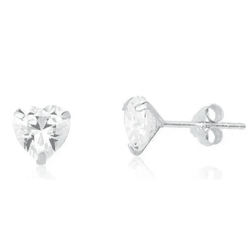 BRINCO ZIRCONIA CORACAO 10MM - New prata e cia