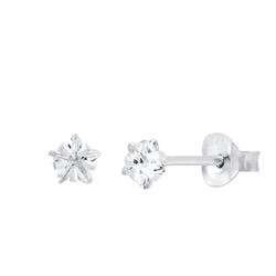 BRINCO ZIRCONIA ESTRELA 8MM - New prata e cia