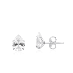 BRINCO ZIRCONIA GOTA 5X7MM - New prata e cia