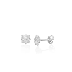 BRINCO ZIRCONIA QUADRADO 4MM - New prata e cia