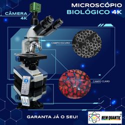 Microscópio Biológico New Quantic trinocular com c... - New Quantic