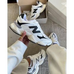 New Balance 9060 Branco Preto- COURO - NBBP - Distribuidora New Vitie 