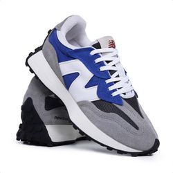 New Balance 327 Cinza com azul - Couro - 327a - Distribuidora New Vitie 