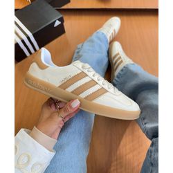 Adidas Gazelle creme com marrom - 066 - Distribuidora New Vitie 