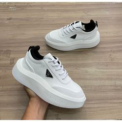 Tenis Prada Filete Eva 03 branco e preto - 0007560... - NEW STEP