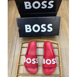 chinelo hugo boss vermelho e branco - 0008060195 - NEW STEP