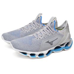 Tenis mizuno prophecy x knit Cinza e Azul - 00010... - NEW STEP
