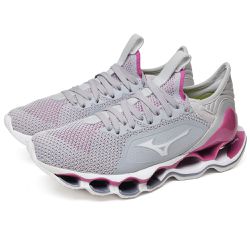 Tenis mizuno prophecy x knit cinza e rosa - 0001... - NEW STEP