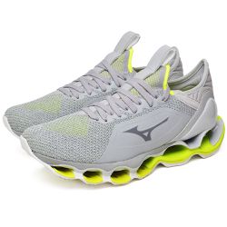 Tenis mizuno prophecy x knit cinza e amarelo - 00... - NEW STEP
