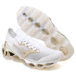 Tenis mizuno sorayama Branco Dourado - 0000800038 - NEW STEP