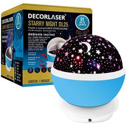 LUMINARIA ABAJUR PROJETOR ESTRELAS LED RGB DECORLA... - Nicolucci