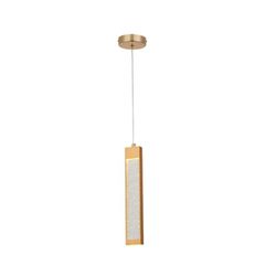 Pendente Retangular Dourado com Cristal 30cm Led 5... - Nicolucci