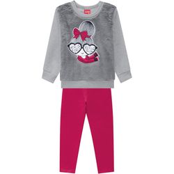 Conjunto Moletom Blusa de Pêlo e Calça Legging Fla... - Nilza Baby Kids