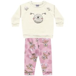 Conjunto Blusa Moletom e Calça Moletinho Bebê Femi... - Nilza Baby Kids