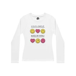 Blusa Manga Longa Fakini - 12 ao 18 Branca Emoji -... - Nilza Baby Kids