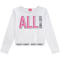 Blusa Cropped Moletinho Amora Infantil Feminina Ta... - Nilza Baby Kids
