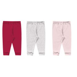 Kit 3 Calças Kiko Baby Bebê Feminina Tamanho RN ao... - Nilza Baby Kids