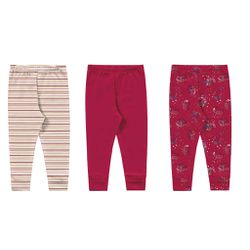 Kit 3 Calças Kiko Baby Bebê Feminino Tamanho RN ao... - Nilza Baby Kids